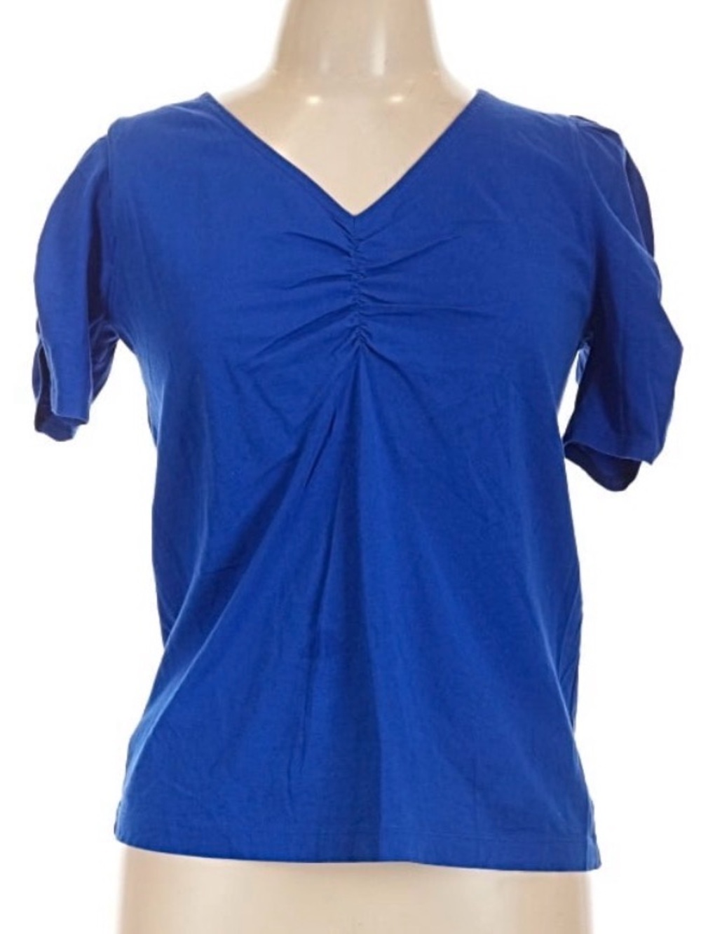 Loft Royal Blue V-Neck Ruched Front